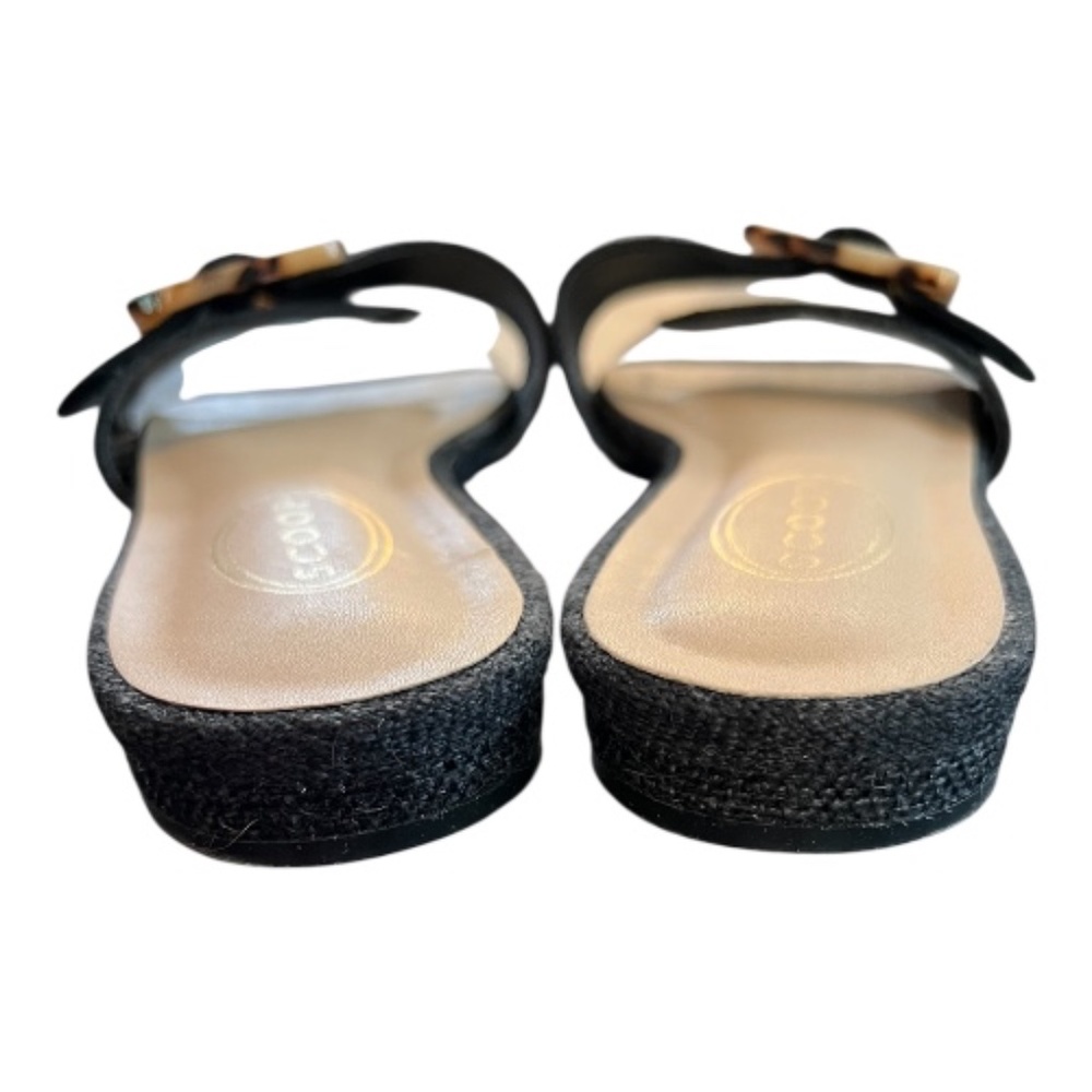 EUC Scoop black woven leopard buckle open toe slides | size 7.5 - Picture 4 of 5